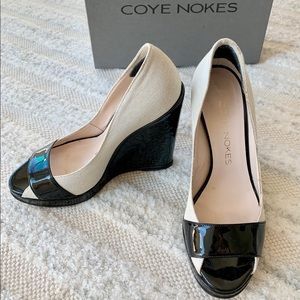 Coye Nokes “Gracie” Black and White Wedges